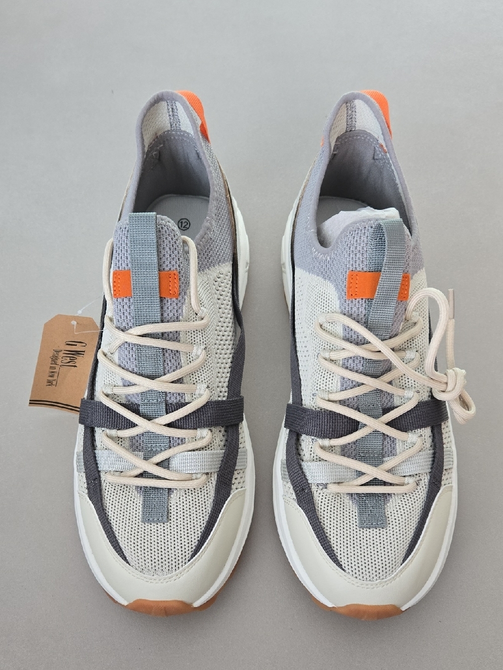 NWT! G-West Men's Lightweight Trail Sneakers in Beige & Gray Size 12